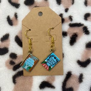Alice In Wonderland Book Earrings